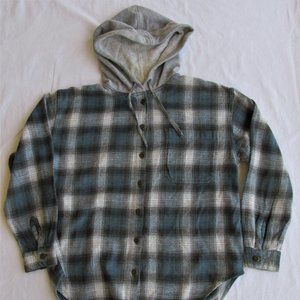 Ride Junior's Cotton Flannel Hoodie Shirt - MEDIUM